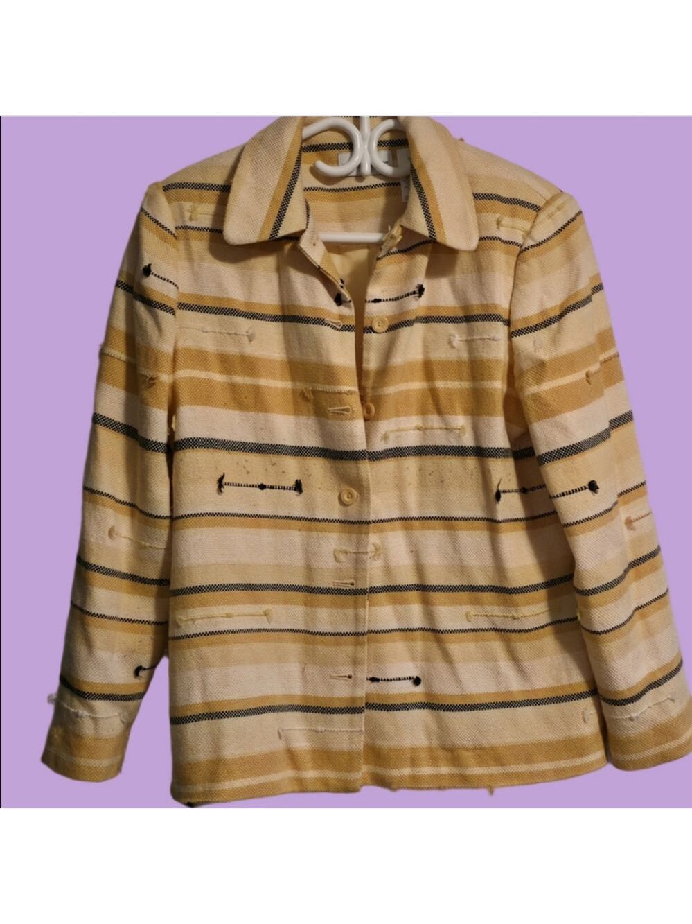 4/$67 Deal! Alfred Dunner Striped Yellow and Black Women's Jacket